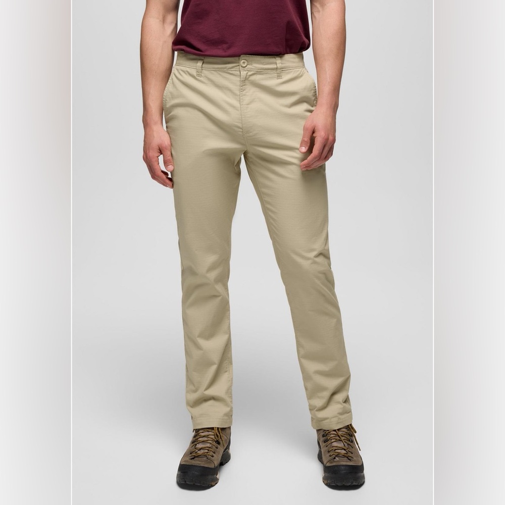 Prana Men’s Organic Cotton Palisades Ripstop Chino Pant Tan Khaki Pants